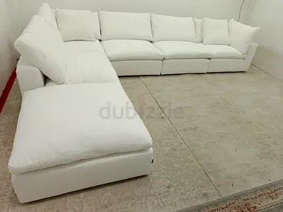 Marina home luscious cloud feather 🪶 filled modular sofa with ottoman