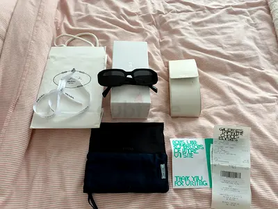 Prada Rectangular Black Sunglasses with Box, Case and Receipt