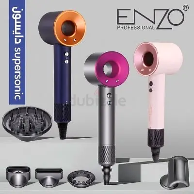 Enzo Professional Supersonic Hair Dryer with Attachments - Used