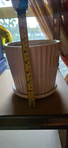 Modern White Ceramic Plant Pot with Saucer