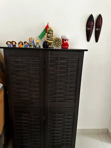 Dark wooden shoe rack  / armoire - good condition