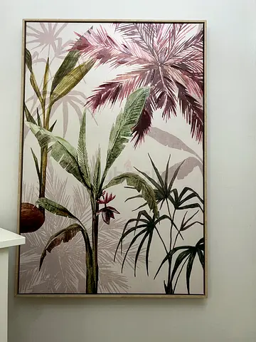 Large Framed Tropical Botanical Wall Art
