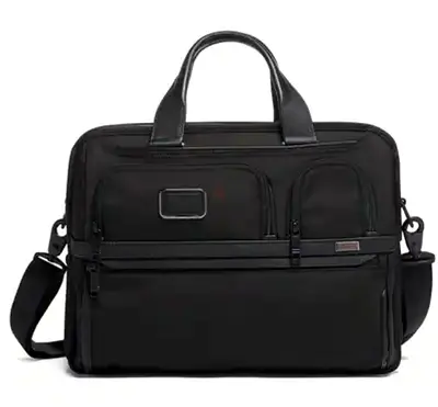 Black Nylon Briefcase / Laptop Bag with Shoulder Strap