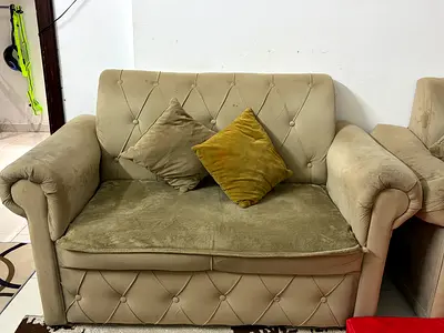 7-seater beige fabric sofa in good used condition (URGENT SALE)