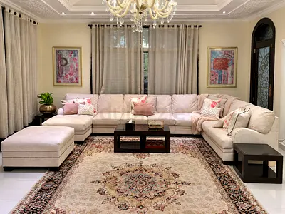 Large Ivory Sectional Sofa 2500 AED