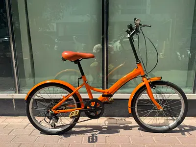 Used 20" Orange Folding Bicycle – Compact Multi-Speed City Bike