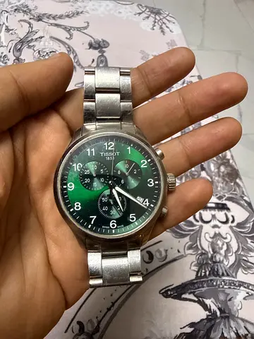 Tissot Stainless Steel Chronograph Watch - Green Dial