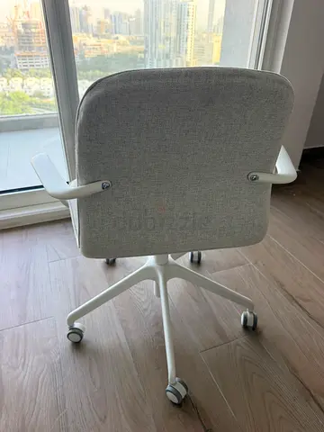 Light Grey Swivel Office Chair on Wheels - Good Condition