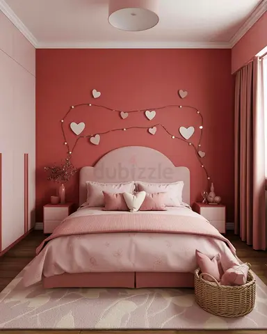 Dreamy blush pink colour 190*200 queen size bed.
