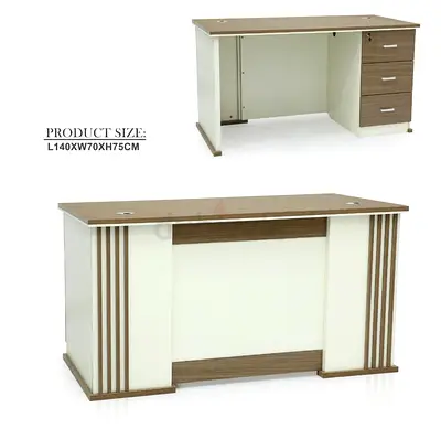 Office Executive Desk with Drawers - 140cm x 70cm x 75cm, Wood Finish
