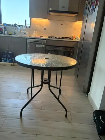 Outdoor glass table