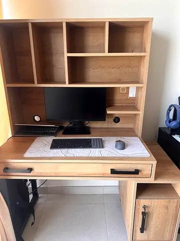 Premium Wooden Study / Computer Desk with USB Ports & Storage – Like New