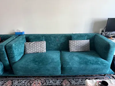 Teal 2 x 3-Seater Sofa + 2 x 1-Seater Sofa in Good Condition