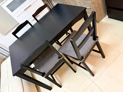 Ikea dining set with 4 seats and cushion