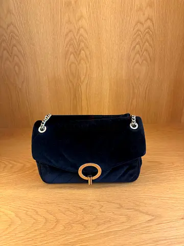Black velvet shoulder bag Sandro Paris