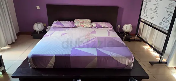 King size Bed and side table - without mattress