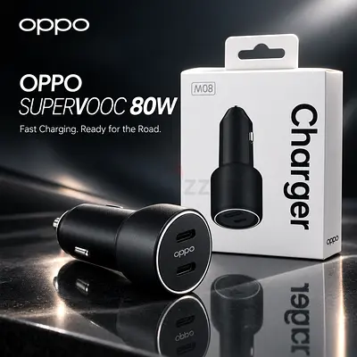 Oppo SuperVOOC 80W Dual USB-C Car Charger (M08) - Brand New