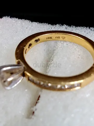 18K Gold Diamond Solitaire Ring with Channel-Set Accents