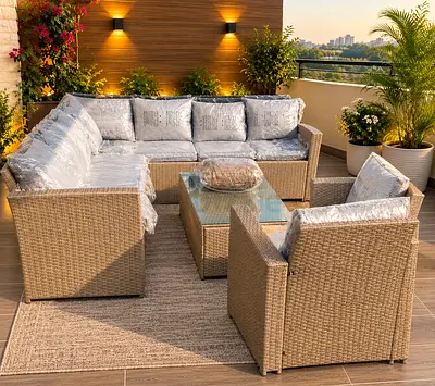 Sofa set rattan Lshape outdoor furniture garden furniture