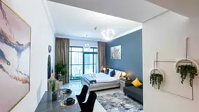 Cozy Studio with Balcony Overlooking Dubai Canal