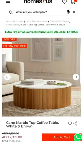 Cane Marble coffee table (94x38 cm)