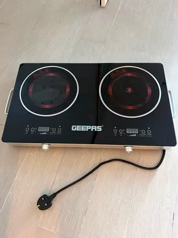 Geepas Double Electric Hot Plate - 2 Burner Portable Cooktop