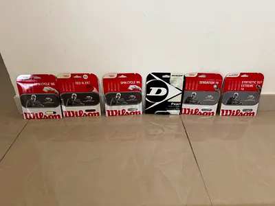 Mixed new tennis strings (Wilson & Dunlop) - multiple packs