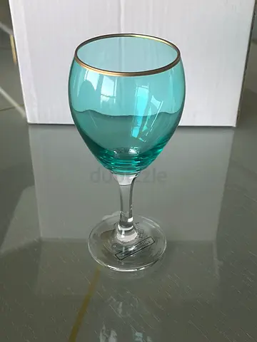 Turquoise glass set (6 pieces)