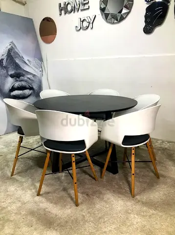 6-seater dining chairs with Home centre Sven table (120x76 cm)