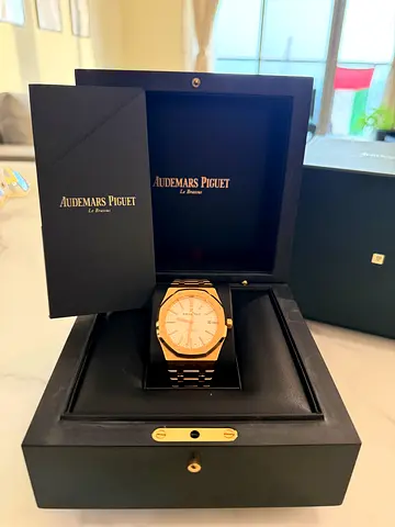 AP Royal Oak Full Rose Gold White Dial 41mm For Sale