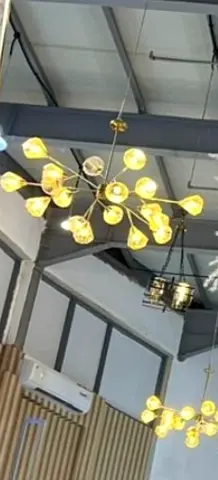 Modern gold multi-branch chandelier - set of 2 available
