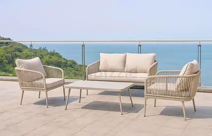 Sofa set beige rope style outdoor furniture garden furniture