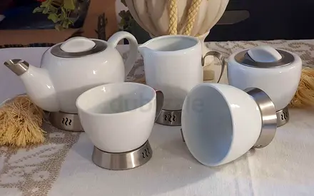 Vintage Trudea Bianca White Porcelain Tea Set