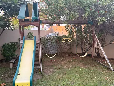 Slide and swing outdoor