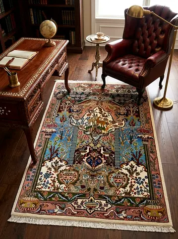 Handwoven Middle Eastern/Persian style decorative rug - excellent condition,size 2x1.30 m twins RUg