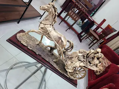 Brass-look Horse Statue Decorative Figurine