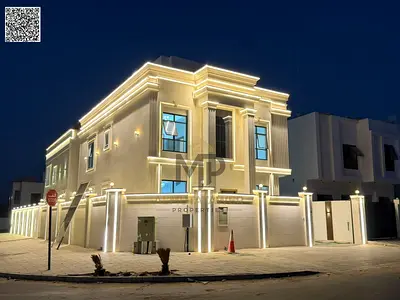 Corner Villa for sale|ajman|al helio2|5 master rooms,majlis,2 halls,maid room,roof|freehold|price included registration, water and electricity fees.