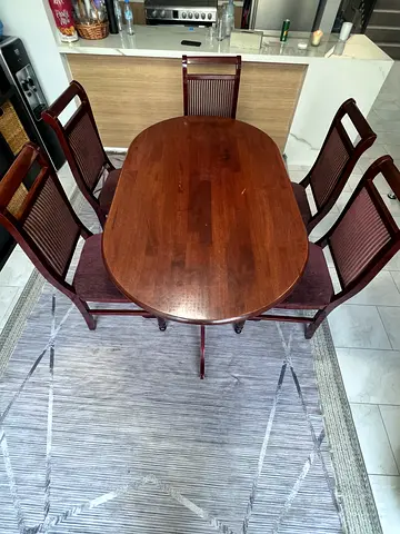 For Sale: Used Wooden Dining Table with 5 Chairs
