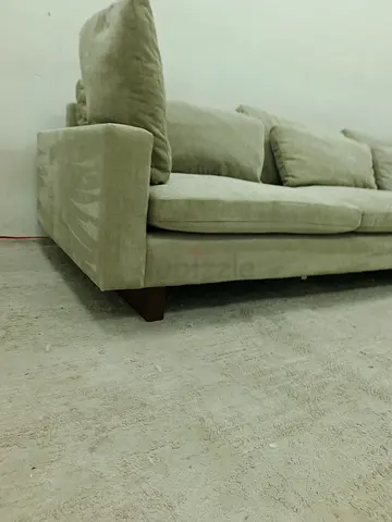 West elm gray velvet lshape sofa