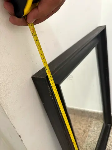 Black Framed Wall Mirror - 80x60cm (approx)