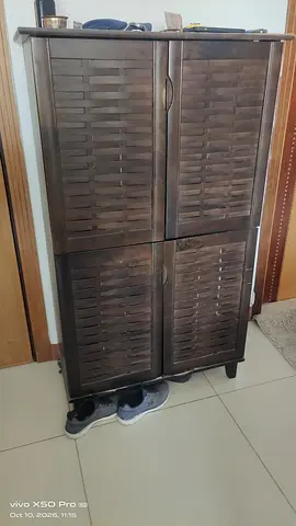 Wooden Tall Storage Cabinet / Wardrobe - Dark Brown