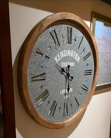 Large Kensington Vintage Station Wall Clock with Wooden Frame. AED 295 Only!