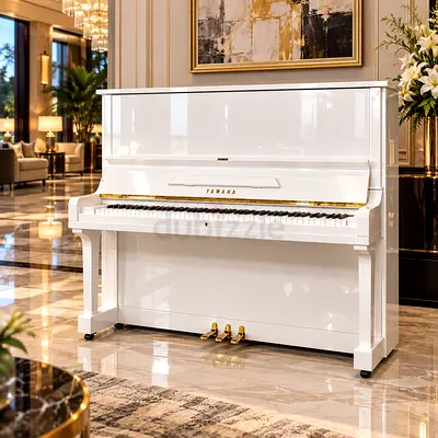 Yamaha U1 Upright Piano – Glossy White Finish