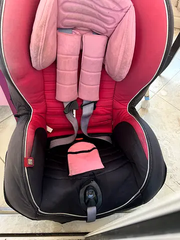 Pink and black infant car seat - used, good condition