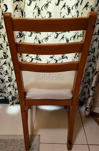Solid wood dining chair - simple ladder-back, good condition