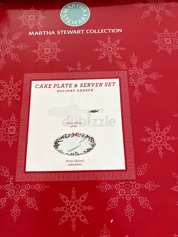 Martha Stewart Holiday Garden Cake Plate & Server Set - Brand New