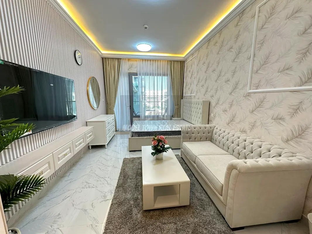 Unit Tawtheeq !! Vacant Now Fully Furnished Studio Apartment With Private Balcony | Sep Kitchen | Share Pool + GYM