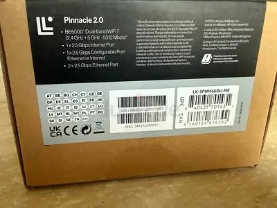 Linksys Pinnacle 2.0 BE5000 Dual-band WiFi 7 Router (new in box)