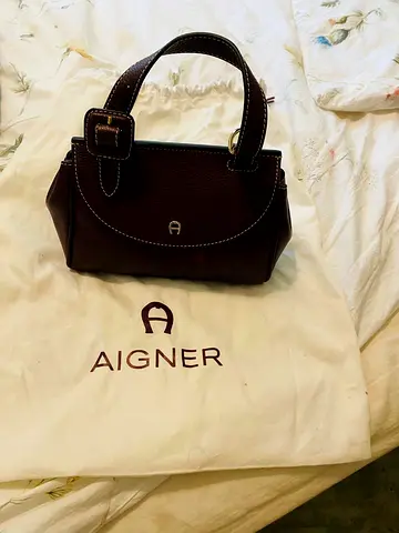 Aigner Brown Leather Handbag with Dust Bag