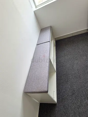 Bench with Storage Cubes and Grey Cushions - Ideal for Hallway or Bedroom